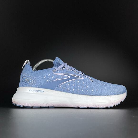 Women’s 11 Men’s 9.5 Brooks Glycerin 20 StealthFit Blue Knit Running Sneaker EUC - Picture 6 of 9